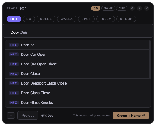 The ClipNamer naming window over a Pro Tools session